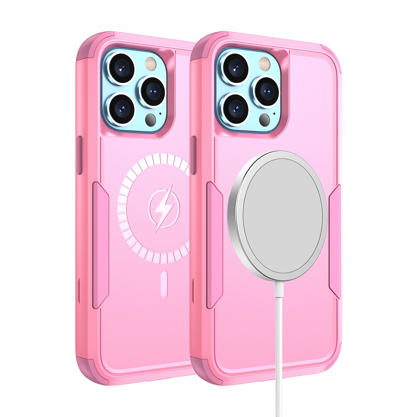 iPhone 14 Pro Pink Shockproof Magnetic Hybrid Case