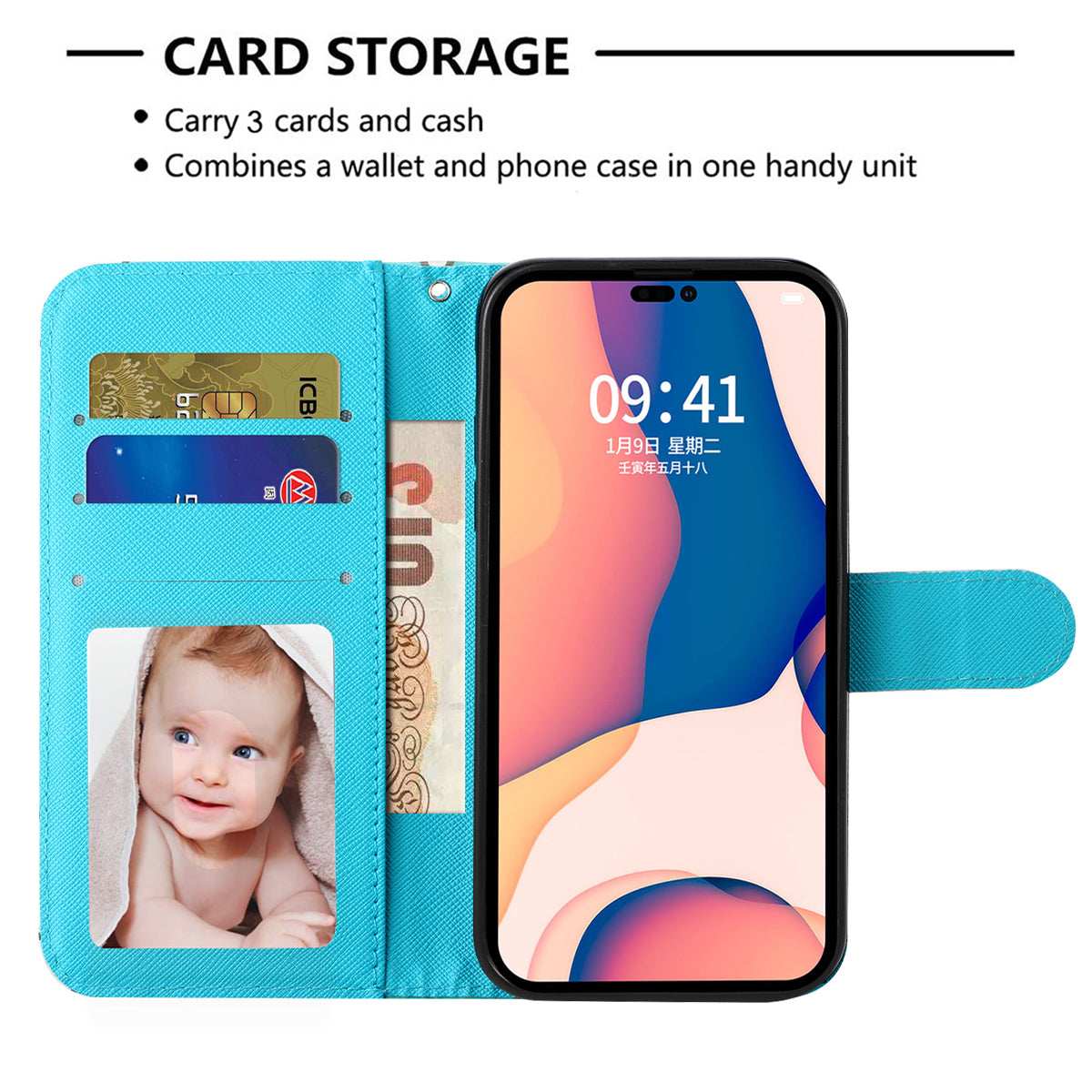 Samsung S24 Ultra Flip PU Leather Wallet 3D Print Butterfly With Wrist Strap Case Blue - CellularPort
