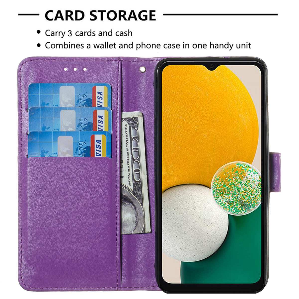 Samsung S24 Ultra Flip PU Leather Wallet Classic Card Pockets With Wrist Strap Case Purple - CellularPort