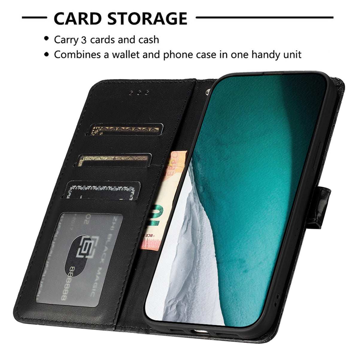 Samsung S24 Ultra Flip PU Leather Wallet Crocodile Print Card Pockets With Wrist Strap Case Black - CellularPort