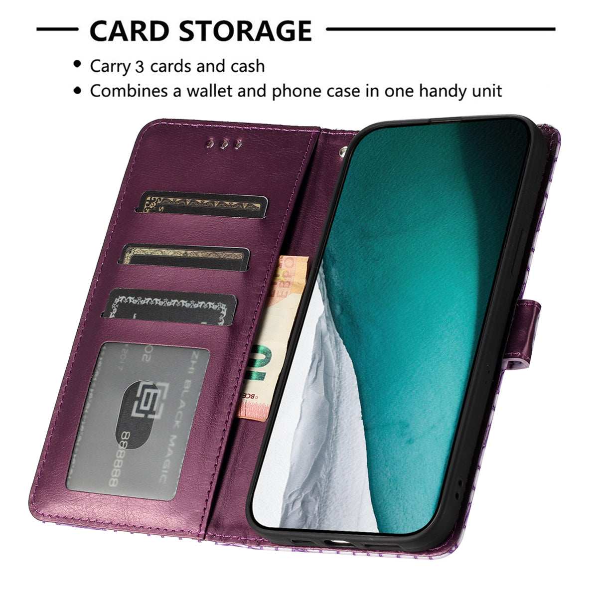 Samsung S24 Ultra Flip PU Leather Wallet Crocodile Print Card Pockets With Wrist Strap Case Purple - CellularPort