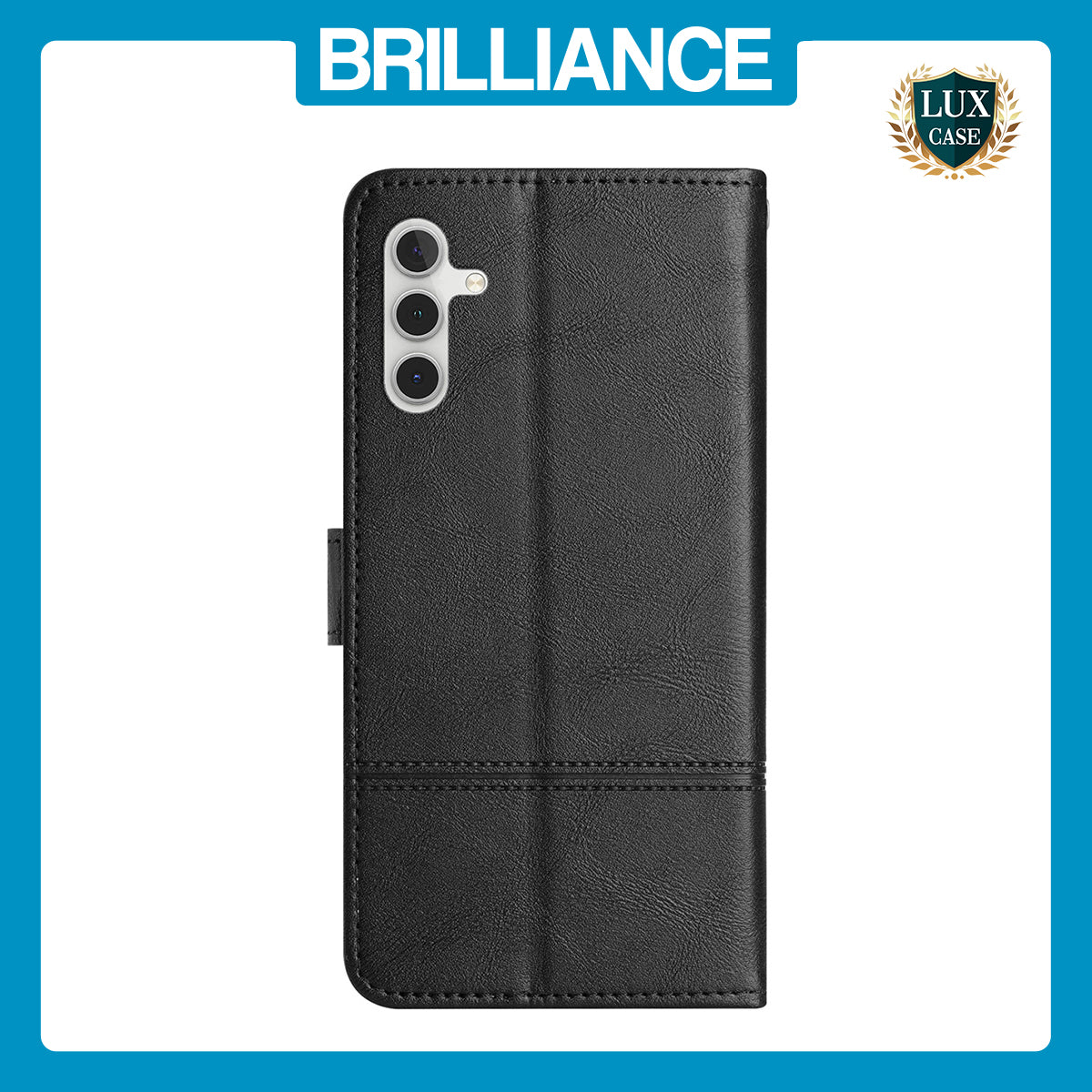 Samsung A25 5G PU Leather Shockproof Cowhide Strap Case – Black
