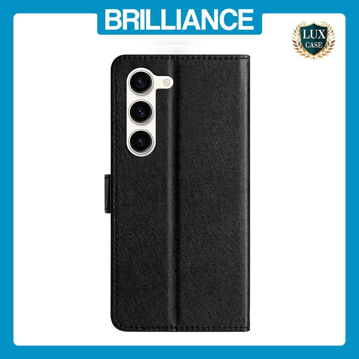 Samsung S23 Plus Black Silk Print Wallet Case