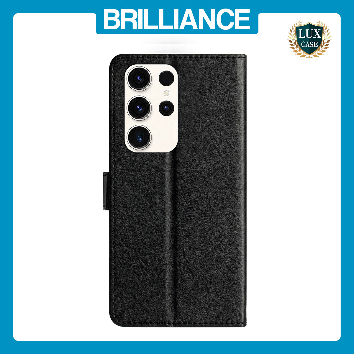 Samsung S23 Ultra Black Silk Print Wallet Case