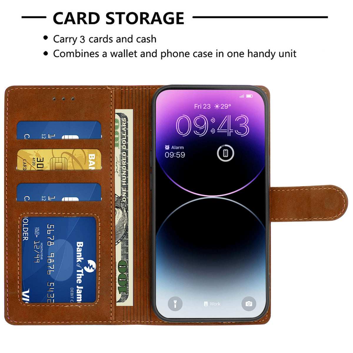 Samsung S24 Ultra Flip Premium PU Leather Wallet Business Style With Card Pockets Case Brown - CellularPort