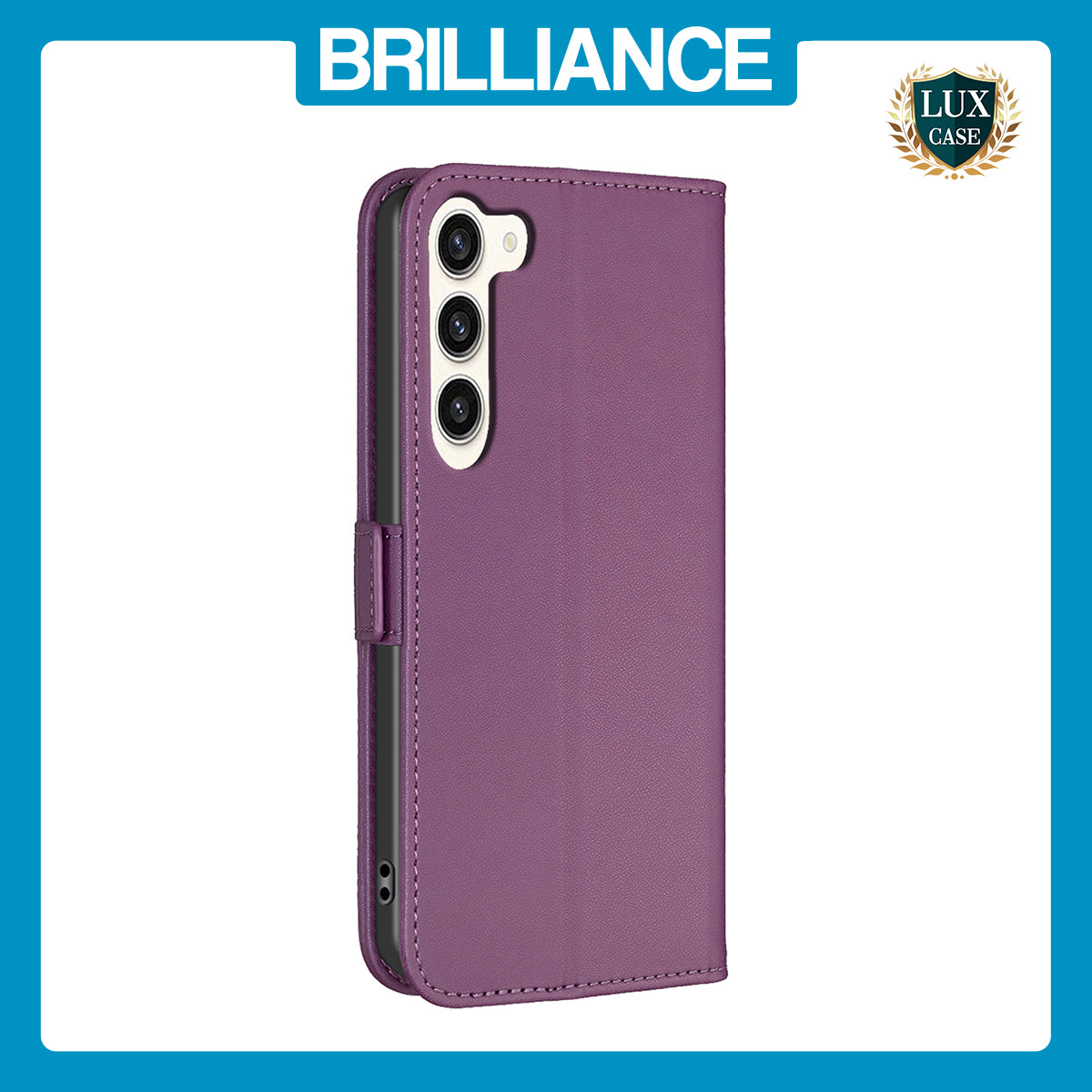 Samsung S23 Purple Leather Wallet Case