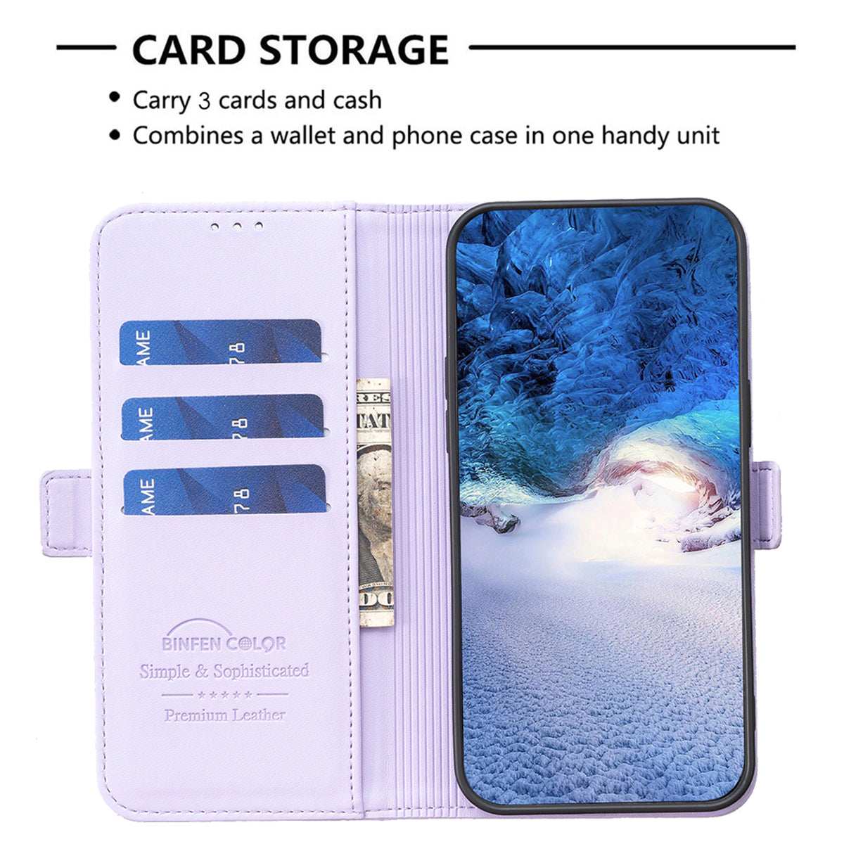 Samsung S24 Ultra Flip Book PU Leather Wallet Holder & Stand with Card Pockets Case Light Purple - CellularPort