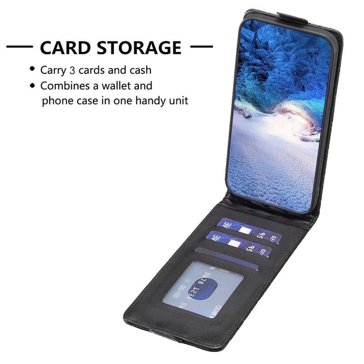 Samsung S24 Plus Flip PU Photo Frame Leather Up And Down Wallet With Card Pockets Case Black - CellularPort