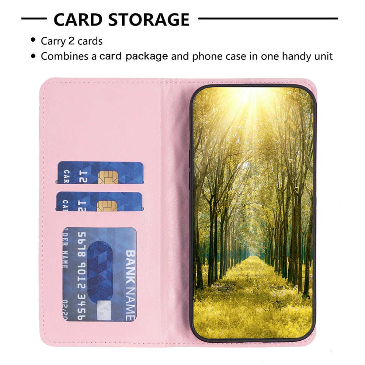 iPhone 16 Pro Flip PU Leather Holder Slots Magnetic Wallet with Card Pockets Case Pink - CellularPort
