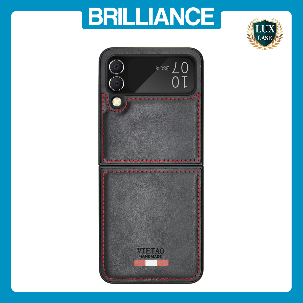 Samsung Flip4 Leather Case Black
