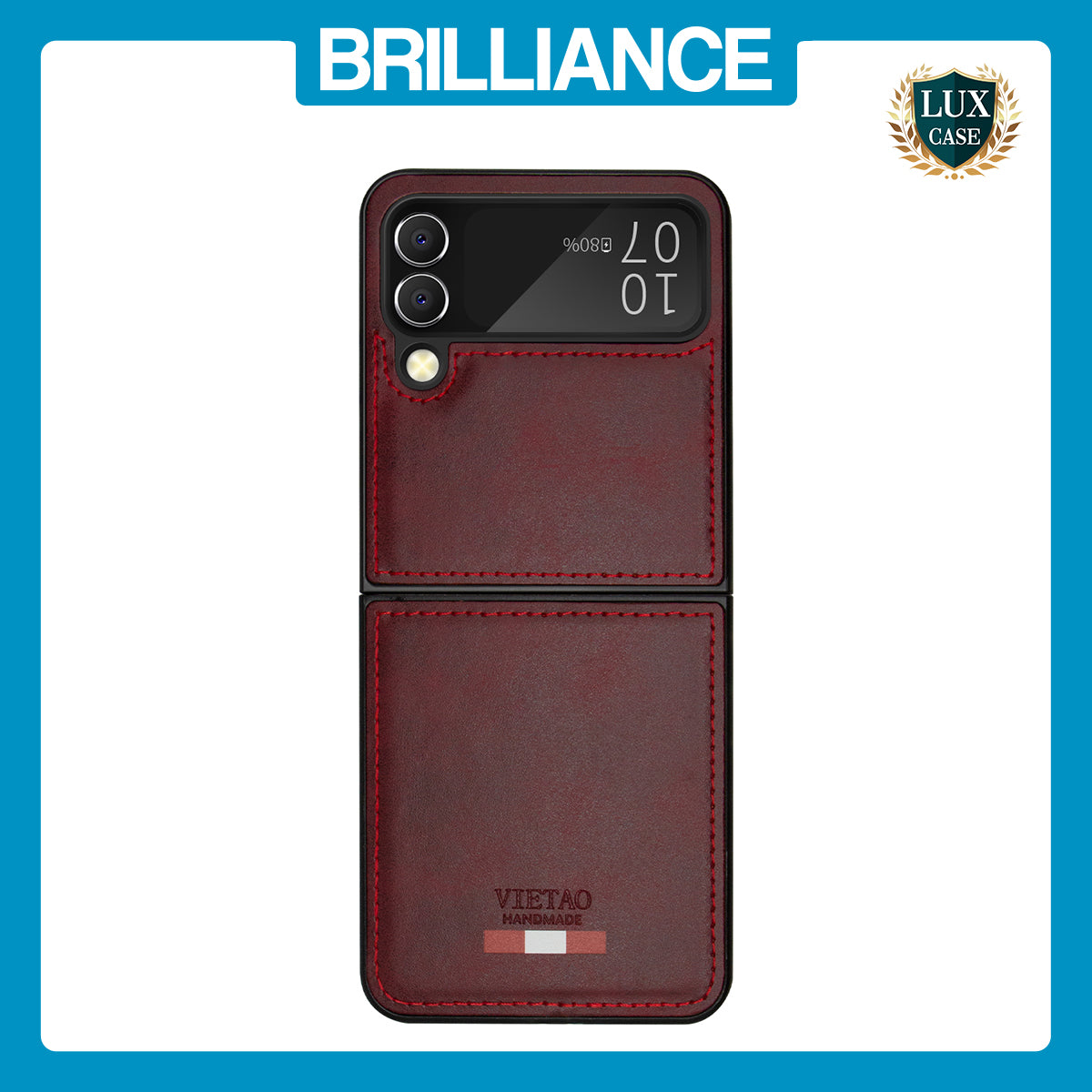 Samsung Flip3 Leather Case Burgundy
