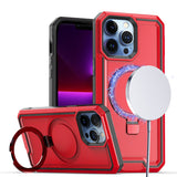 iPhone 13/14 Red Magnetic Kickstand Tough Hybrid Case