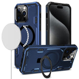 iPhone 13 Pro Max Blue Simplistic Ring Stand Hybrid Case