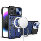 iPhone 15 Blue Classic Ring Stand Hybrid Case