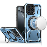 iPhone 16 Pro 6.3 - Loop Magnetic Ring Kickstand Hybrid Case - Light Blue