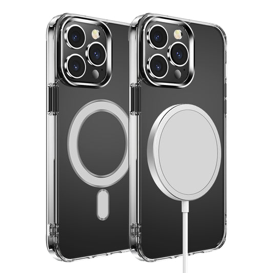 iPhone 15 Plus Clear Magnetic Shockproof Hybrid Case