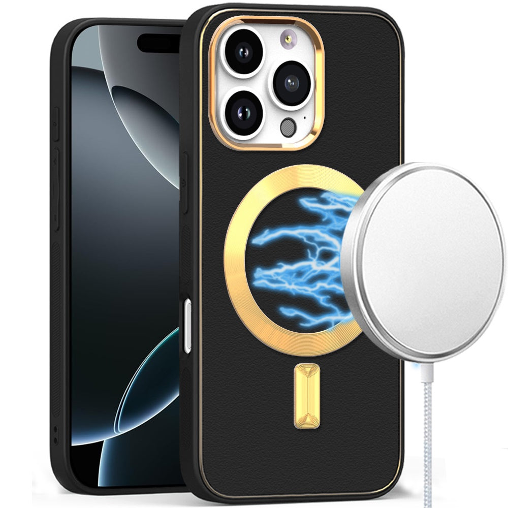 iPhone 16 Pro Max 6.9 PU Leather Hybrid Case Black