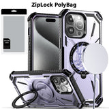 iPhone 15 Pro Max Light Purple Magnetic Kickstand Case
