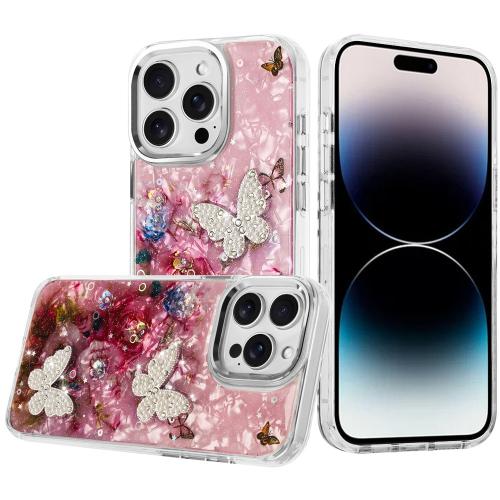 iPhone 14 Pro Max Epoxy Butterfly Glitter Hybrid Case 2