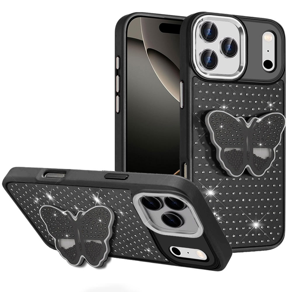 iPhone 17 Pro Black Butterfly Grip Case