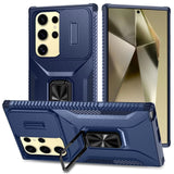 Samsung S24 Ultra Blue Magnetic Metal Ring Stand Case
