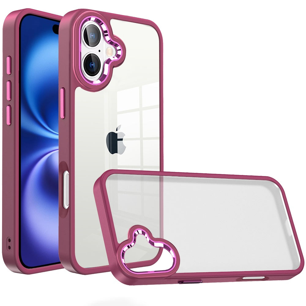 iPhone 17 Transparent Acrylic Hybrid Case - Burgundy