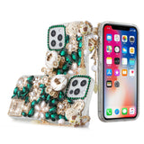 iPhone 14 Pro Multi Ornament Green Diamond Case