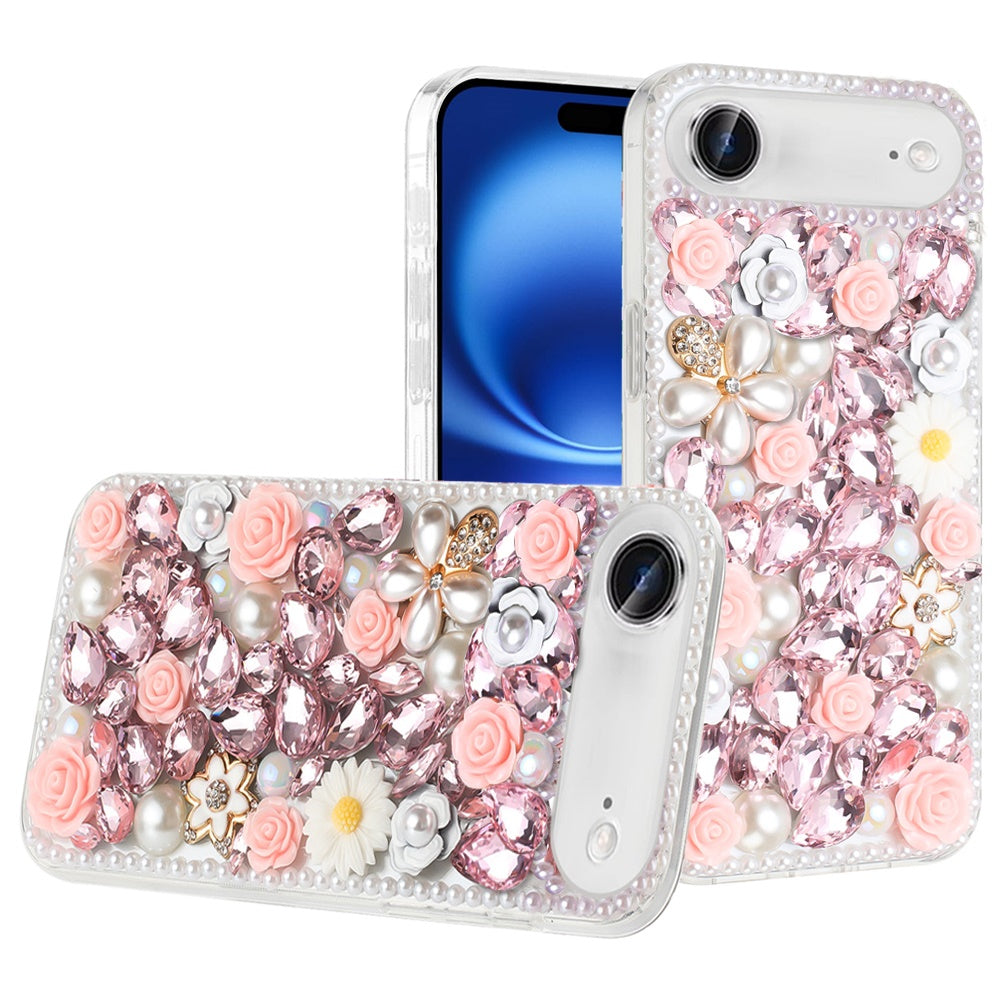 iPhone 17 Air Rose Diamond Bling Case - Pink