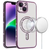 iPhone 13/14 Purple Diamond Magnetic TPU Case
