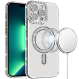 iPhone 13 Pro Max Silver Diamond Magnetic TPU Case