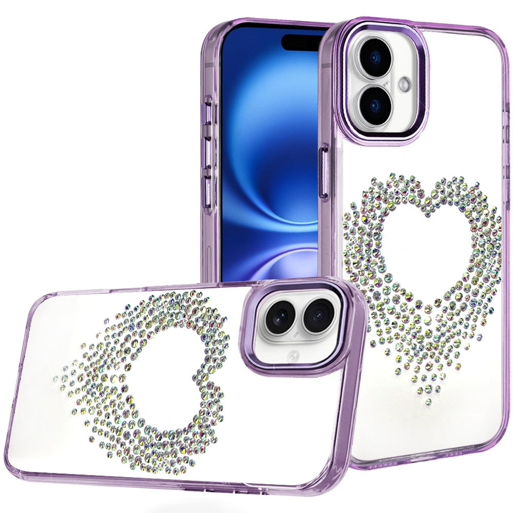 iPhone 17 Angel Hearts Glitter Case - Purple