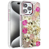 iPhone 15 Pro Max Pink Rose Bling Stones Case