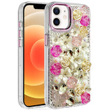 iPhone 12/12 Pro Pink Rose Bling Stones Case