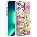 iPhone 13 Pro Max Pink Rose Bling Stones Case