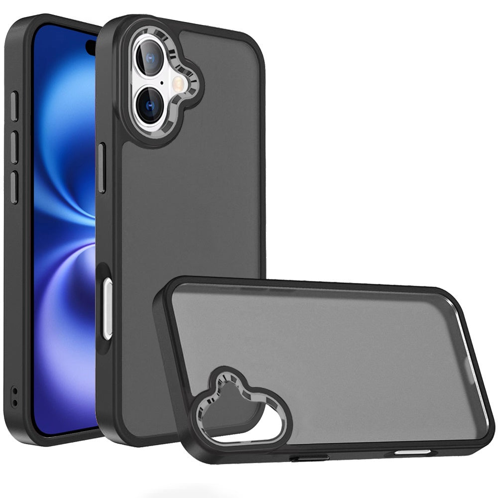 iPhone 17 Acrylic Metal Button Case - Black