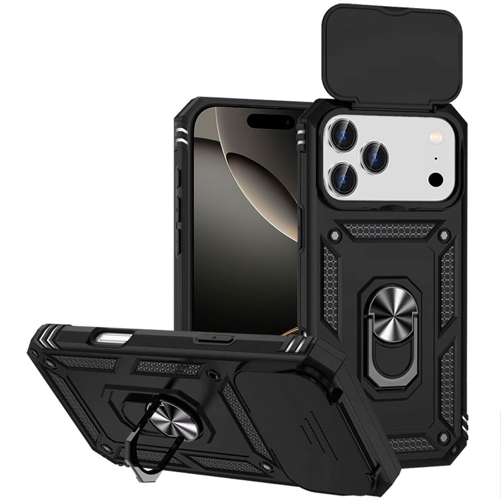 iPhone 17 Pro Max Ring Stand Camera Case - Black