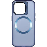 IPhone 15 Plus Lens Holder Transparent CD Pattern Case Blue - CellularPort