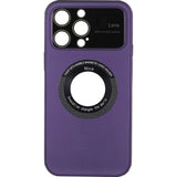 IPhone 15 Pro Large Glass Window + Iron Magnifying Glass Case Purple - CellularPort