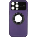 IPhone 15 Large Glass Window + Iron Magnifying Glass Case Purple - CellularPort