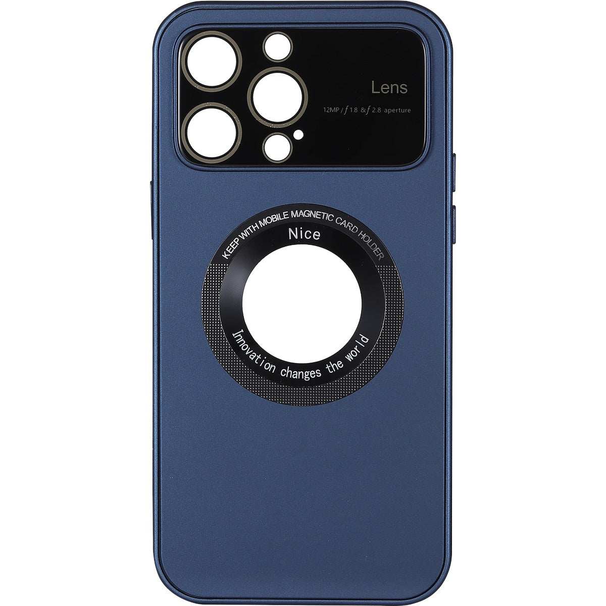 IPhone 15 Large Glass Window + Iron Magnifying Glass Case Deep Blue - CellularPort