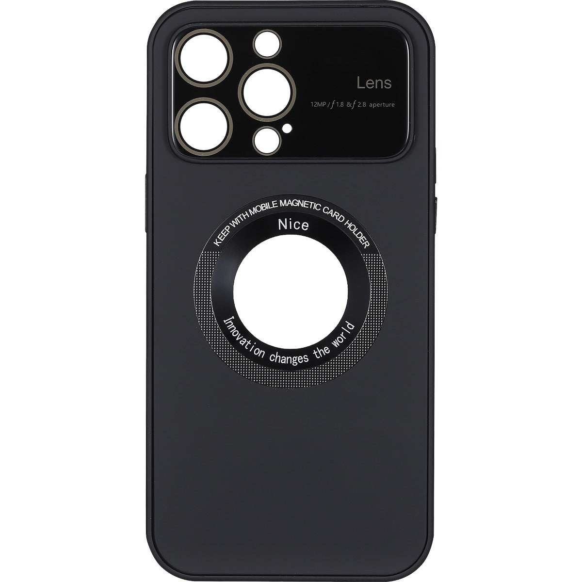IPhone 15 Large Glass Window + Iron Magnifying Glass Case Black - CellularPort