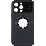 IPhone 15 Large Glass Window + Iron Magnifying Glass Case Black - CellularPort