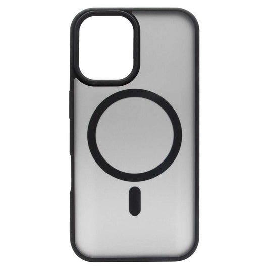 iPhone 16 TPU+PC Magnetic Skin-friendly Matte Phone Case Transparent Black - CellularPort