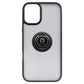 iPhone 16 Pro Hybrid Shell Anti-shock Ring Kickstand TPU Matte Case Black+Black - CellularPort