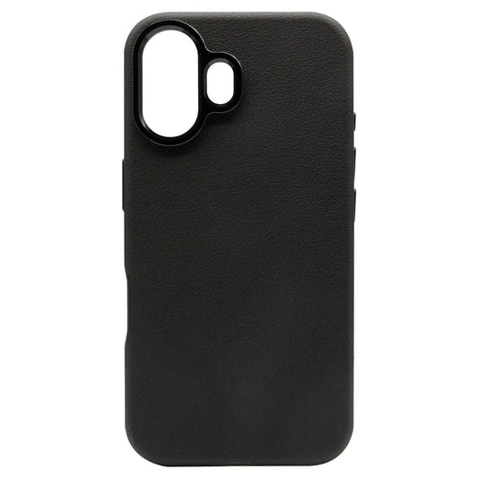 iPhone 16 Plus Luxury Vegan Soft Premium PU Leather with Metal Camera Case Black - CellularPort