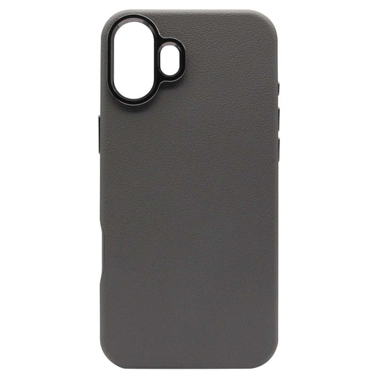 iPhone 16 Plus Luxury Vegan Soft Premium PU Leather with Metal Camera Case Grey - CellularPort