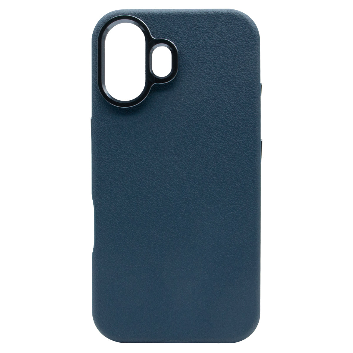 iPhone 16 Plus Luxury Vegan Soft Premium PU Leather with Metal Camera Case Blue