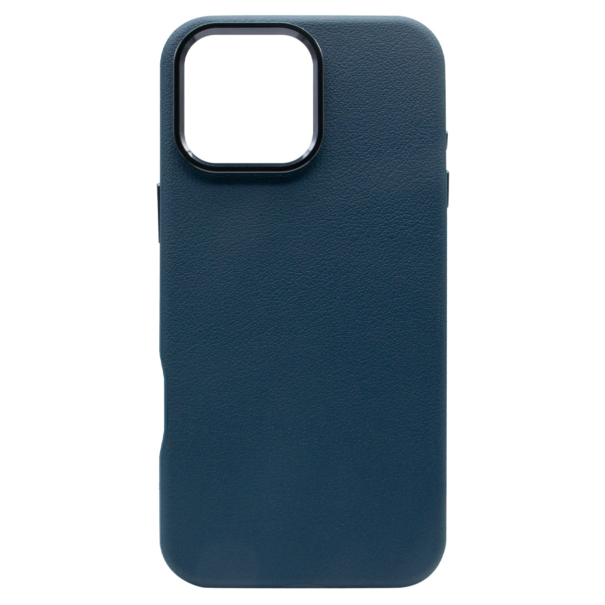 iPhone 16 Pro Luxury Vegan Soft Premium PU Leather with Metal Camera Case Blue