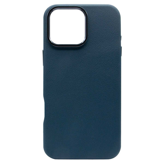 iPhone 16 Pro Luxury Vegan Soft Premium PU Leather with Metal Camera Case Blue - CellularPort