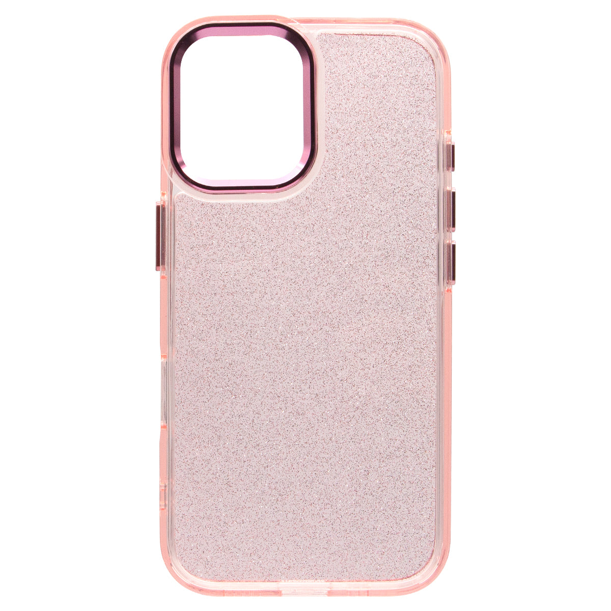 iPhone 16 Bling Shiny TPU+PC Clear Case Transparent Glitter Pink